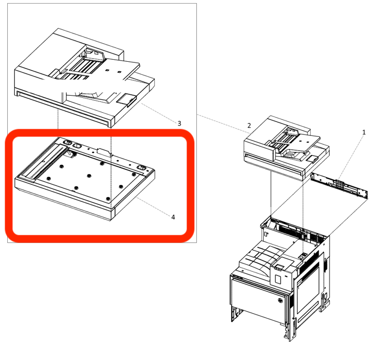 HP LaserJet Managed E786 E731 E826 Series Flatbed Scanner Assembly Top Level SSA 3SJ11-60103