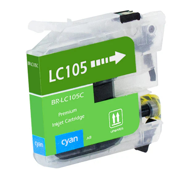 Brother LC105 Compatible InkJet Cartridge Cyan 1.2K Super High Yield, LC105C