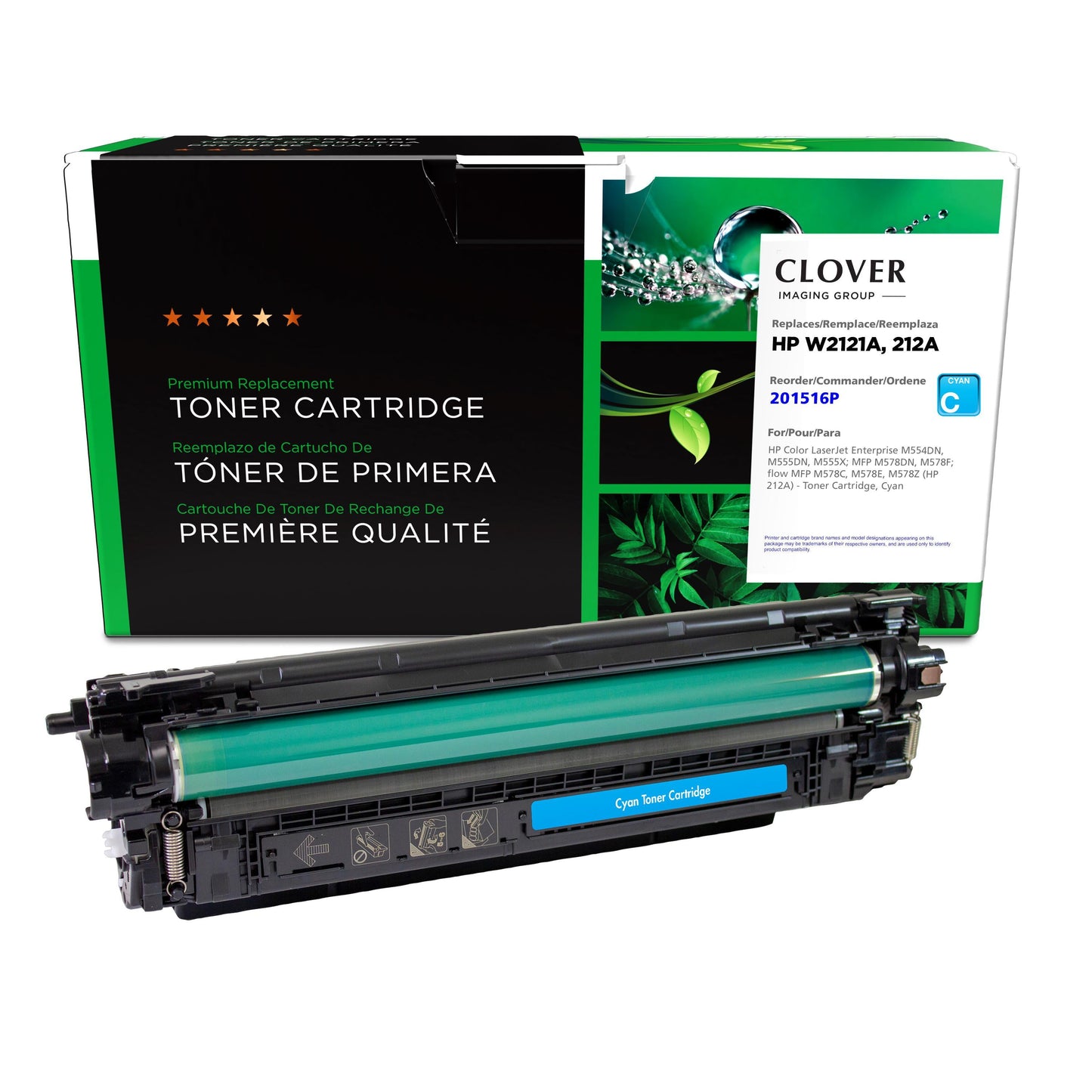 HP M578C, M554DN, M578DN, M578E, M555DN (Remanufactured)Cyan Toner Cartridge, 201516P