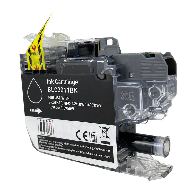 Brother J491/J497/J690/J895 Compatible InkJet Cartridge Black 200 Yield, LC3011BK