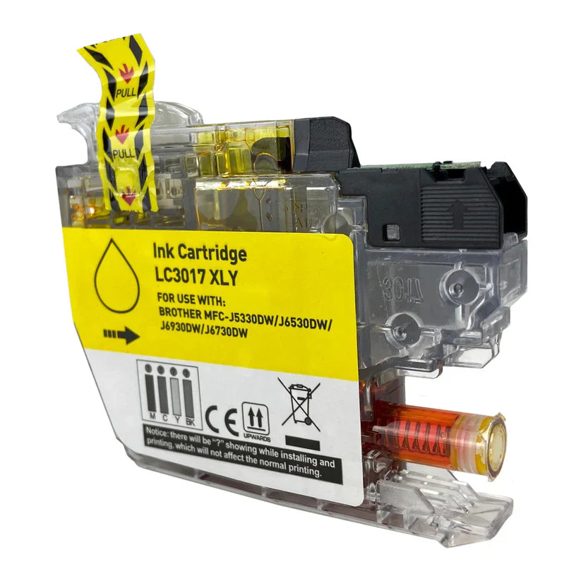 Brother J5330/J6530/J6930 Compatible InkJet Cartridge Yellow 550 High Yield, LC3017Y