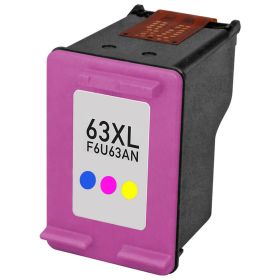 HP 63XL Remanufactured InkJet Cartridge Tri-Color 330 High Yield, F6U63AN