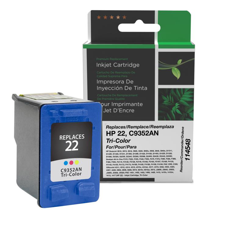Tri-Color Ink Cartridge for HP C9352AN (HP 22)