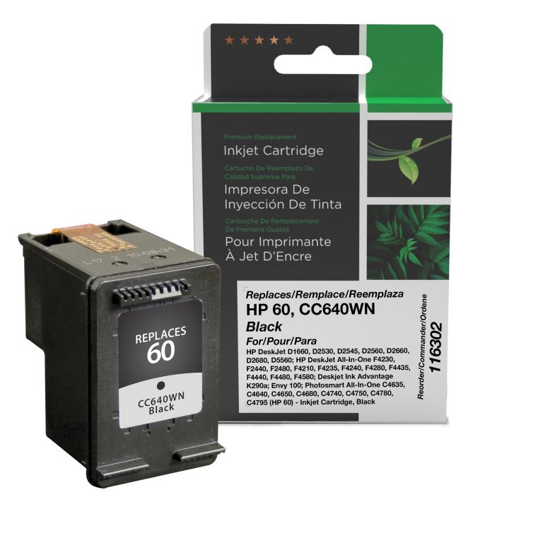 Black Ink Cartridge for HP CC640WN (HP 60)