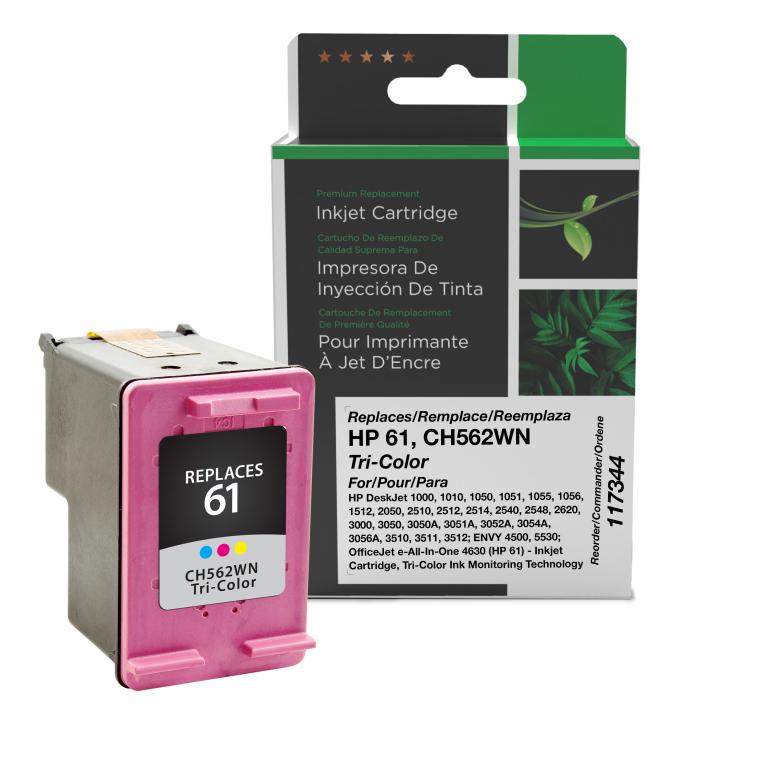 Tri-Color Ink Cartridge for HP CH562WN (HP 61)