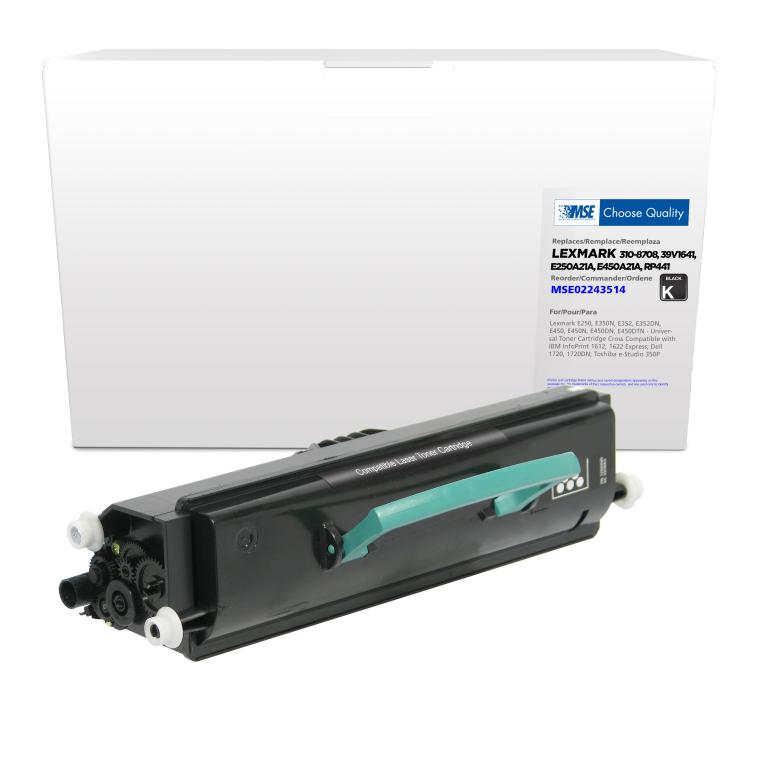 Universal Toner Cartridge for Lexmark E250/E350/E352/E450, Dell 1720, IBM 1601/1602/1612/1622