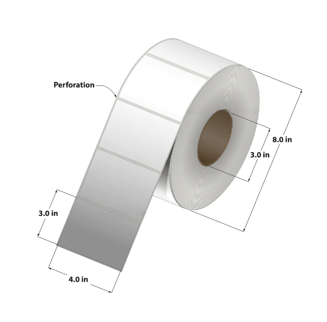 Direct Transfer Label (4 x 3) 3" Core 4RL/2000/CS 8000 Labels to a case DT400300-3P