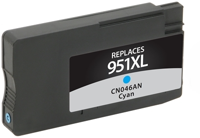 HP 951XL Remanufactured InkJet Cartridge Cyan 1.5K High Yield, CN046AN