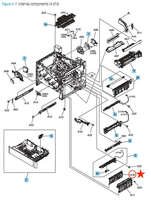 HP Color LaserJet M652 M653 M681 M682 Tray 2 Guide RC4-6649