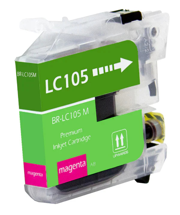 Brother LC105 Compatible InkJet Cartridge Magenta 1.2K Super High Yield, LC105M