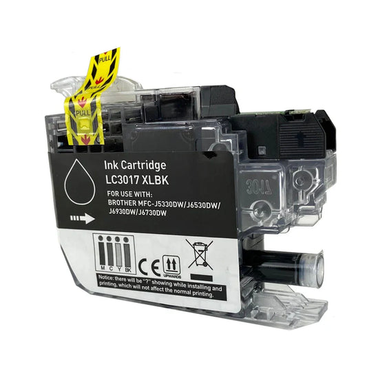 Brother J5330/J6530/J6930 Compatible InkJet Cartridge Black 500 High Yield, LC3017BK