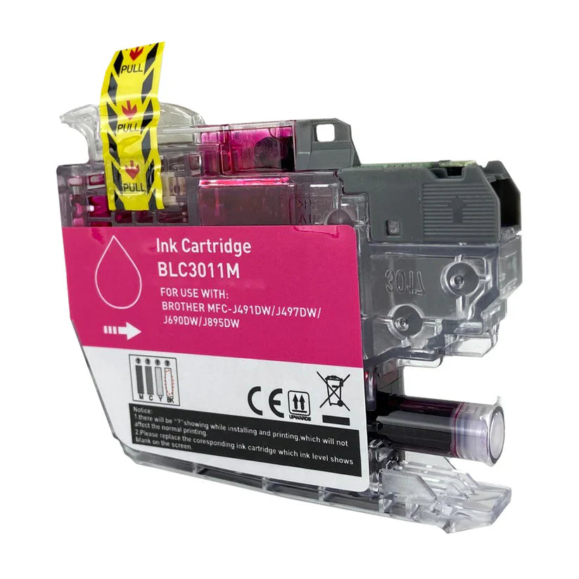 Brother J491/J497/J690/J895 Compatible InkJet Cartridge Magenta 200 Yield, LC3011M