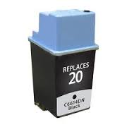 HP 20 Remanufactured InkJet Cartridge Black 600 Yield, C6614DN