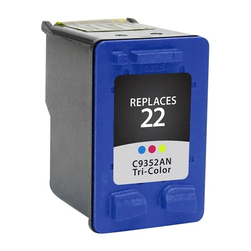 HP 22 Remanufactured InkJet Cartridge Tri-Color 165 Yield, C9352AN