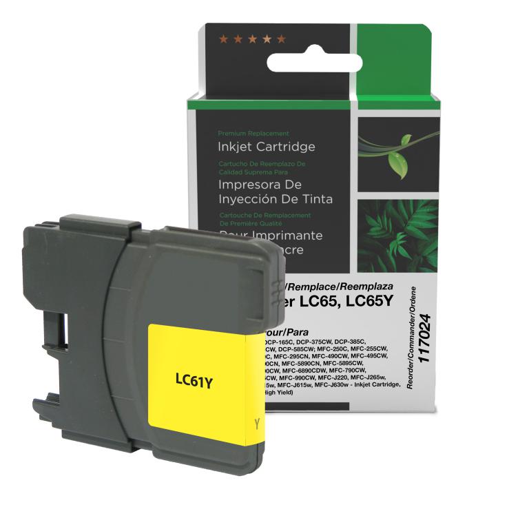 High Yield Yellow Ink Cartridge for Brother LC65