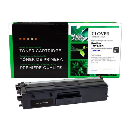 High Yield Black Toner Cartridge for Brother TN433BK