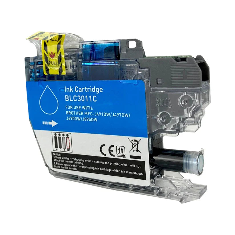 Brother J491/J497/J690/J895 Compatible InkJet Cartridge Cyan 200 Yield, LC3011C