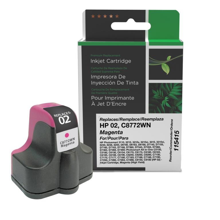 High Yield Magenta Ink Cartridge for HP C8772WN (HP 02)