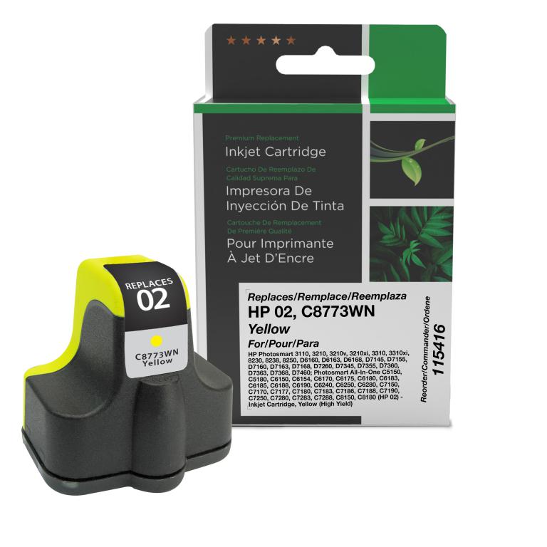High Yield Yellow Ink Cartridge for HP C8773WN (HP 02)