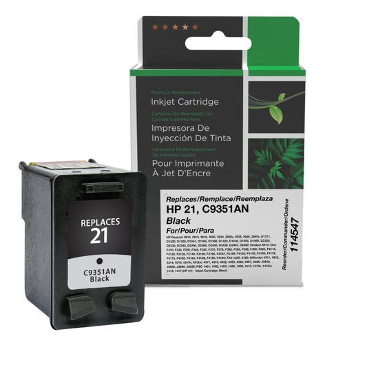 Black Ink Cartridge for HP C9351AN (HP 21)
