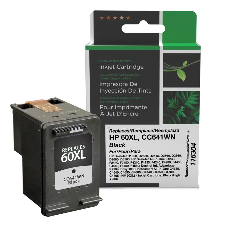 High Yield Black Ink Cartridge for HP CC641WN (HP 60XL)