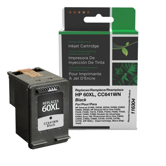 High Yield Black Ink Cartridge for HP CC641WN (HP 60XL)