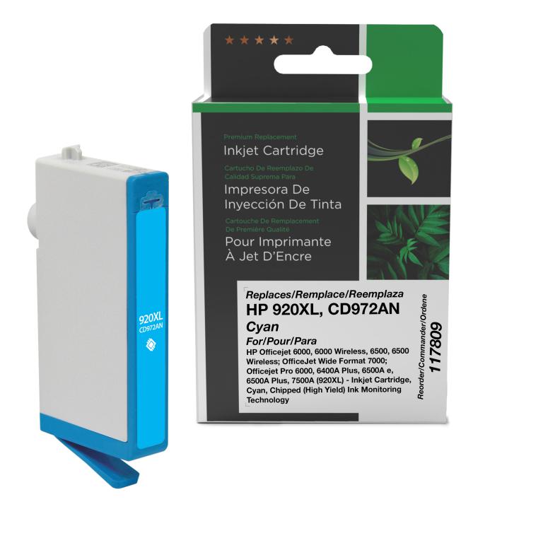High Yield Cyan Ink Cartridge for HP CD972AN (HP 920XL)
