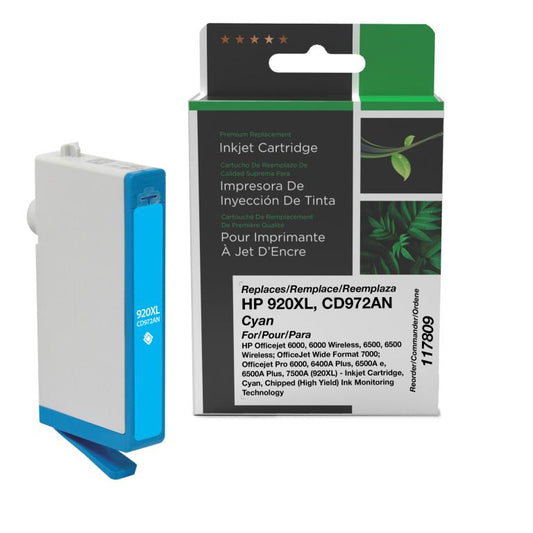 High Yield Cyan Ink Cartridge for HP CD972AN (HP 920XL)