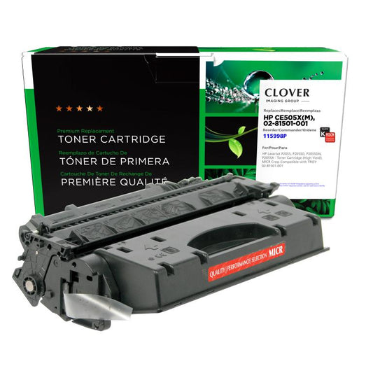 High Yield MICR Toner Cartridge for HP CE505X, TROY 02-81501-001