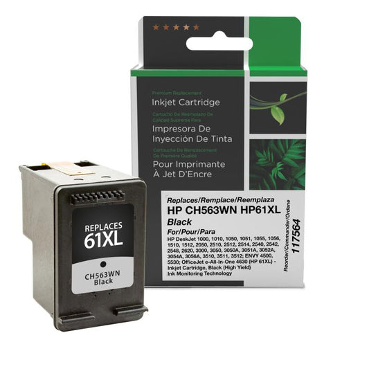 High Yield Black Ink Cartridge for HP CH563WN (HP 61XL)