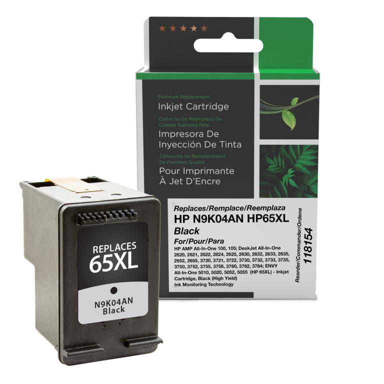 High Yield Black Ink Cartridge for HP N9K04AN (HP 65XL)