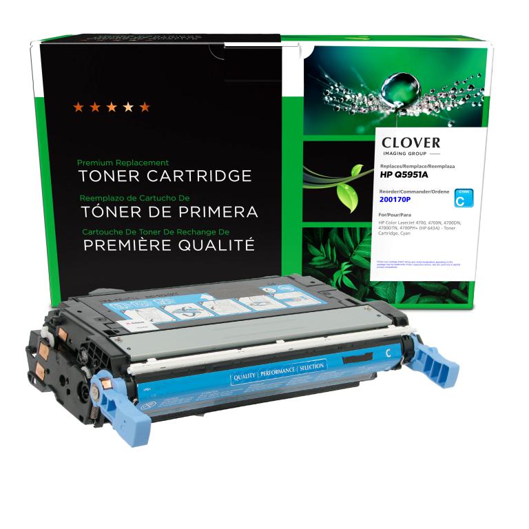HP Color LaserJet 4700, 4700N, 4700DN, 4700DTN, 4700PH, Cyan Toner Cartridge, Q5951A