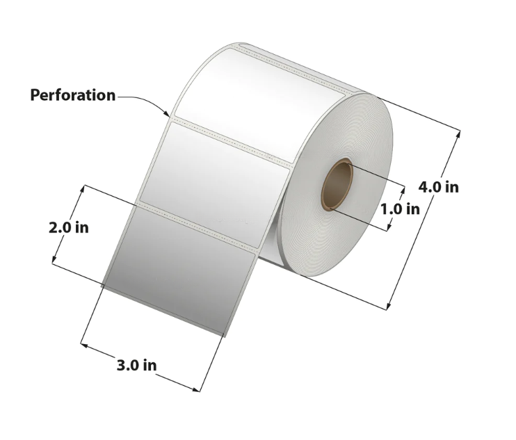 Direct Thermal Label ( 3 x 2 ) 1"Core 12RL/735 Labels to a case RDT4-300200-1P