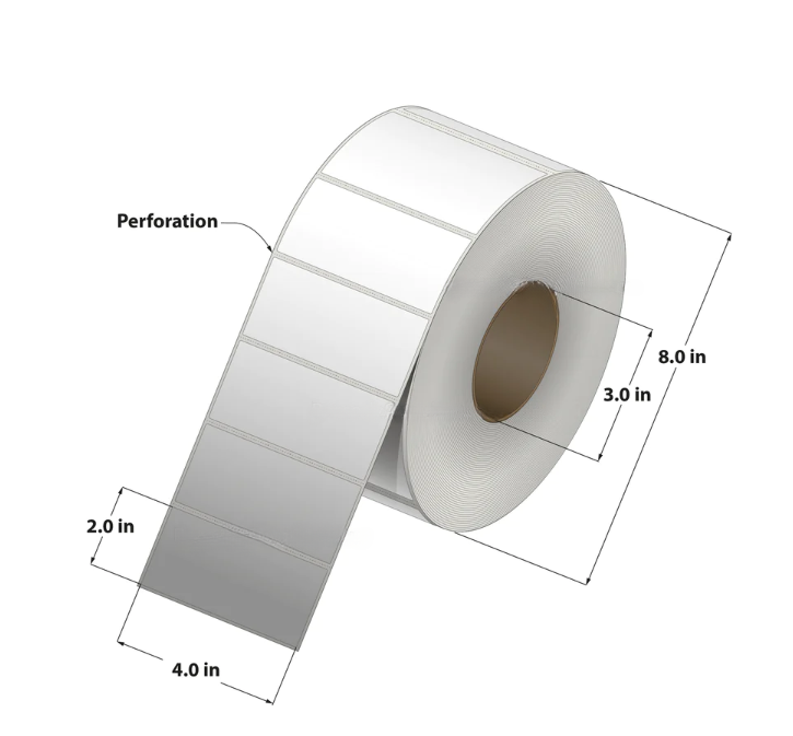 Direct Thermal Label (4 x 2) 3"Core 4RL/3000/CSC 12000 Labels to a case, DT400200-3P