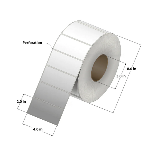 Direct Thermal Label (4 x 2) 3"Core 4RL/3000/CSC 12000 Labels to a case, DT400200-3P