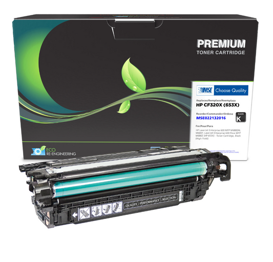 HP M680Z, M680DN, M680F High Yield 653X Black Toner Cartridge CF320X