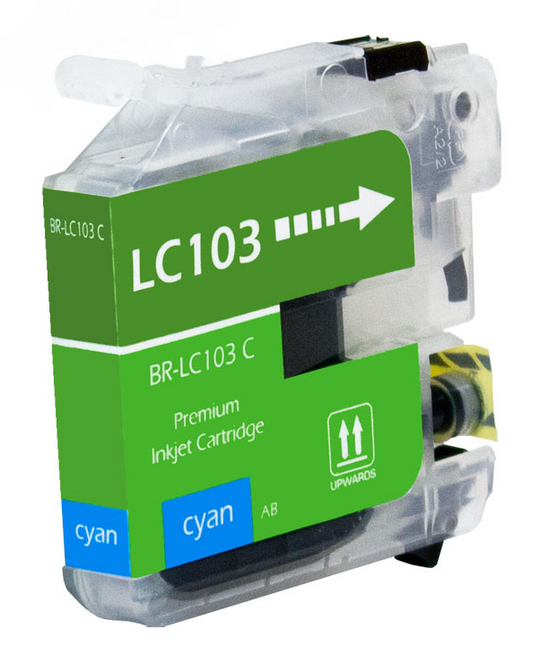 Brother LC103 Compatible InkJet Cartridge Cyan 600 High Yield, LC103C