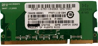HP P3005/P3005d/P3005n/P3005dn/P3005x DDR2 144 Pin DIMM card, CB420-67951