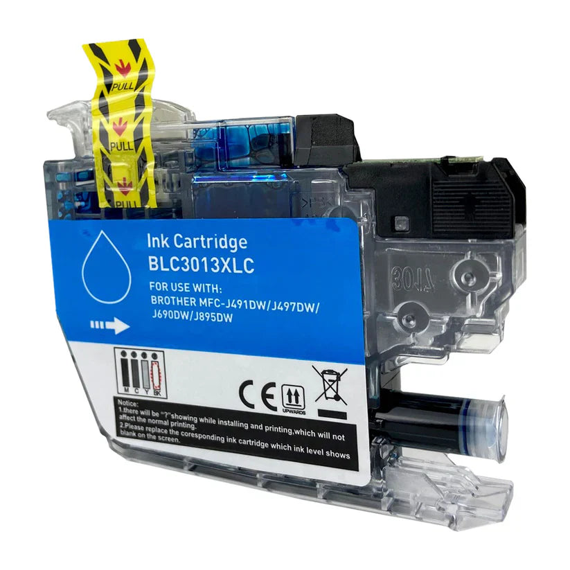 Brother J491/J497/J690/J895 Compatible InkJet Cartridge Cyan 400 High Yield, LC3013XLC